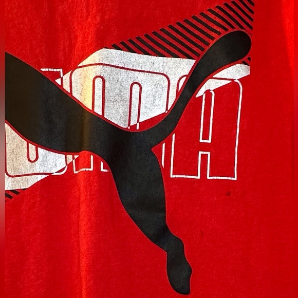Puma logo red short sleeve shirt‎ boys 10/12 - Picture 4 of 8